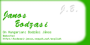 janos bodzasi business card